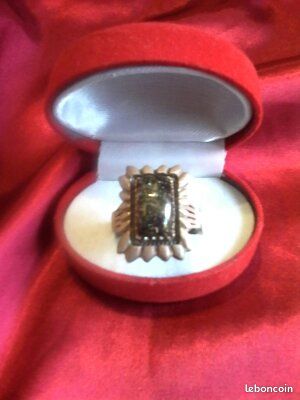 Magnifique bague argent 925 et ambre verte (image 2)