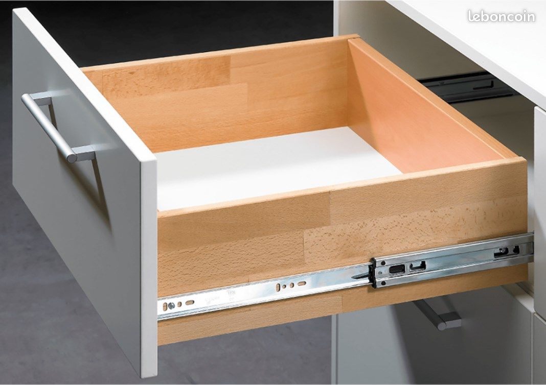 Lot neuf 10 coulisses à sortie totale HETTICH 73278 KA 5632/350 45kg 5 paires tiroir meuble plateau coulissant ... (image 3)