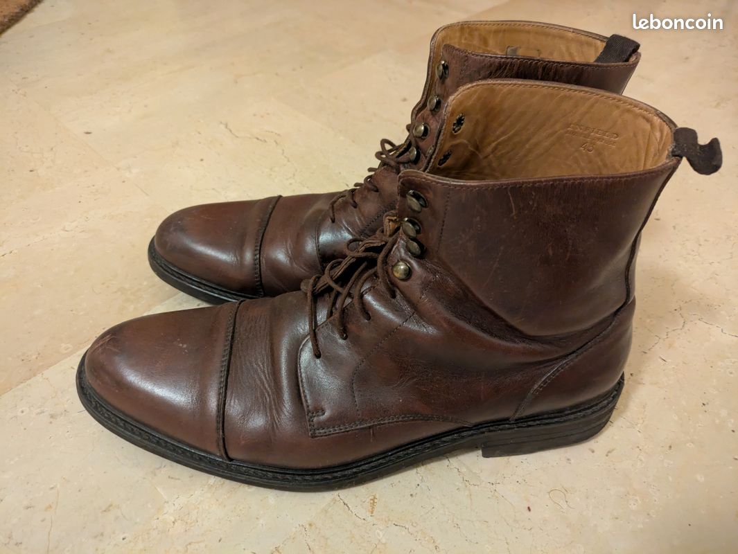 Derby Boots Bottines Homme Bexley Chaussure Bout Rond Homme