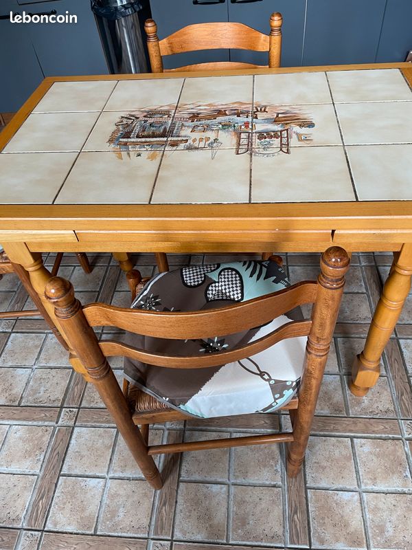 Tables carrelés avec rallonge et 6 chaises (image 4)
