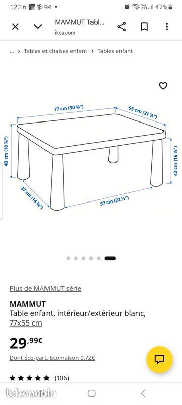Table et chaises mammut ikea (image 4)