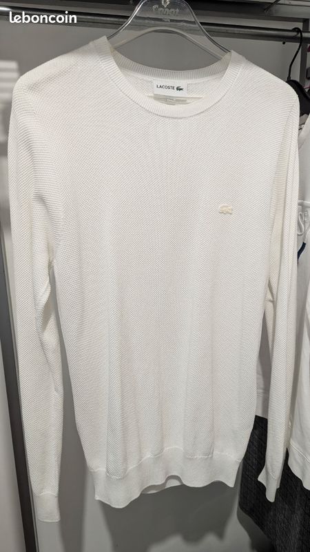 Pull maille Lacoste Blanc S Vêtements - Main Image