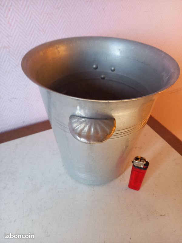 Ancien seau à champagne NAPOLEON en alu pour déco.EN MAIN PROPRE (image 3)