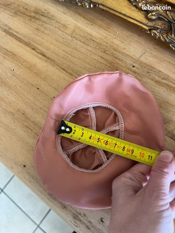 Chapeau Soie Pour Poupée – Tour De Tête 22-24 Cm, Dentelles (neuf, Georgette Bravot France)