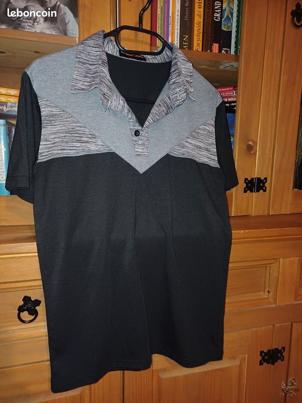 Polo noir et gris (image 1)