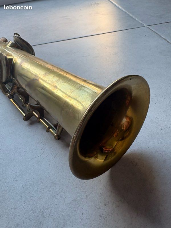 Saxophone Soprano Droit Ancien Couesnon & Cie Monopole 1924 - Instrument de Musique Vintage à Restaurer (image 4)