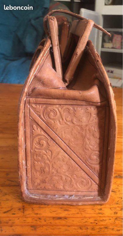 Sac en cuir marocain année 1950 (image 6)