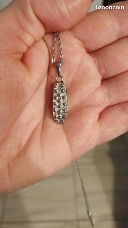 Pendentif pour femme homme ado acier or ballon de football et 1 chaine