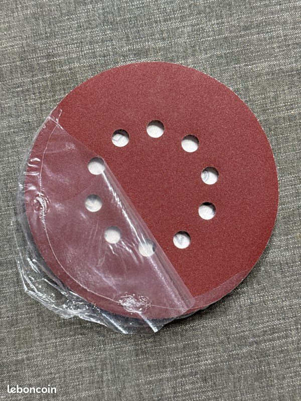 STEBRUAM 30 Pièces De Papier Abrasif 225mm Disques Abrasifs Grain P40 10 Trous En Rouge Pour Ponceuse à Sec Ponceuse Orbitale Ponceuse Girafe