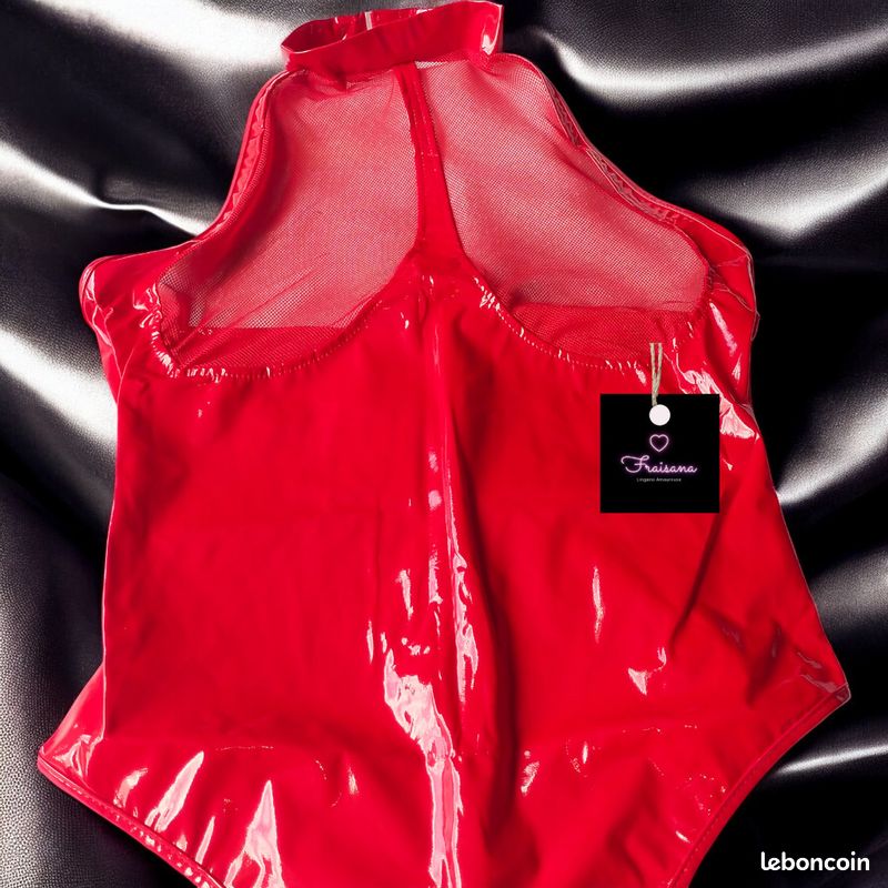 Body Intégral En Vinyle Laqué Noir - Taille S - Haut De Gamme Fétichiste - Neuf Avec étiquettes