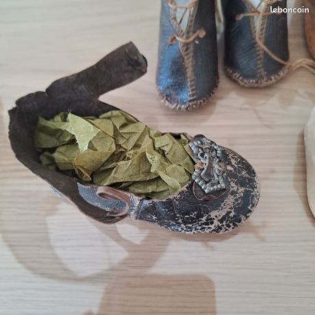 Ancienne Paire De Chaussures De Poupée Jumeau