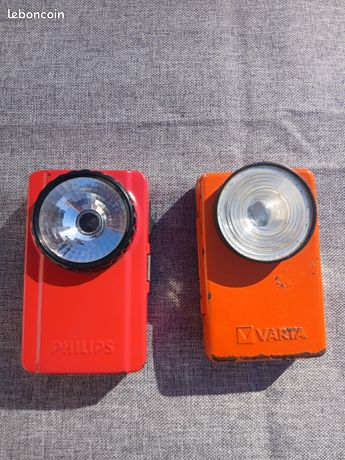 lot 2 ancien lampe de poche torche varta / testé ok / année 80 90
