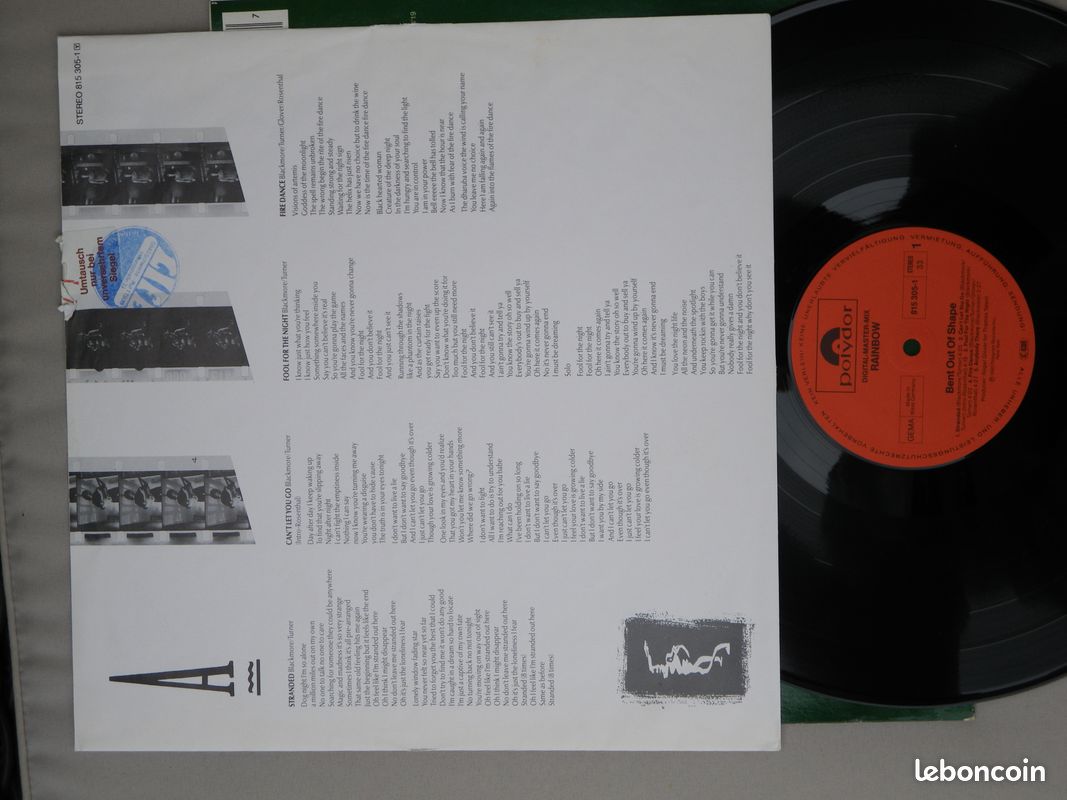 RAINBOW LP Bent Out Of Shape ALLEMAGNE Deep Purple (image 3)