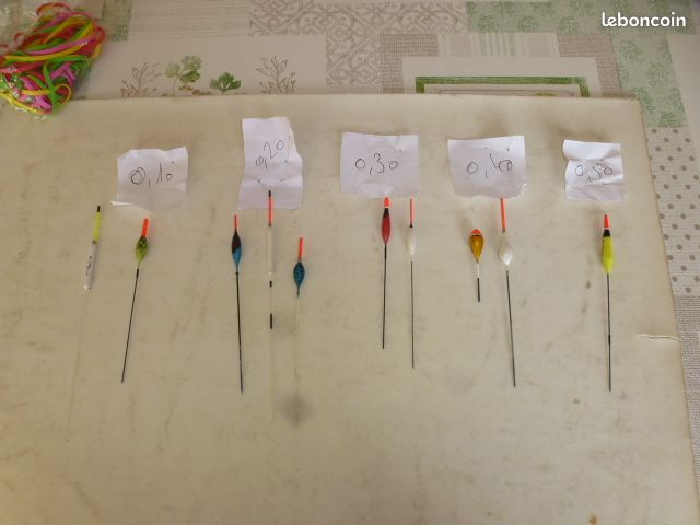 10 Flotteurs De Pêche Type Girondin, Poids 1 à 10g, Fabrication Française, Eau Douce (neufs)