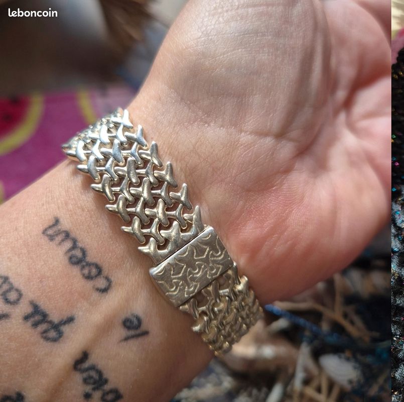 Bracelet En Argent Massif - Très Beau - Occasion