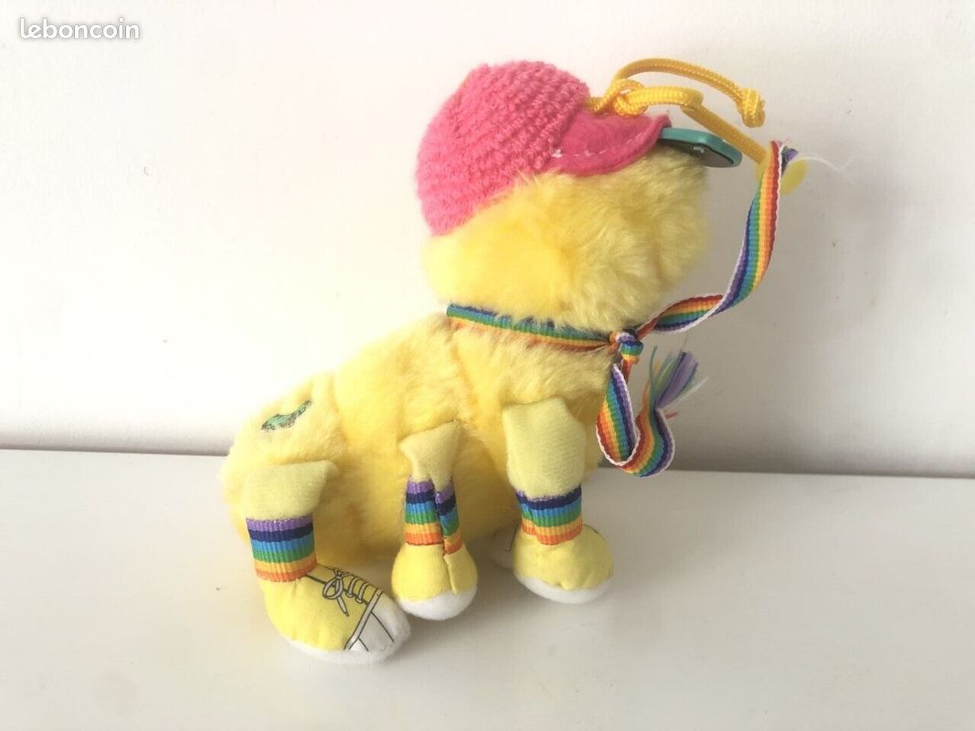 Peluche chenille Jaune Mille Pa-pattttttes IDEAL années 80 1984 - Lots a lot Leg (image 2)