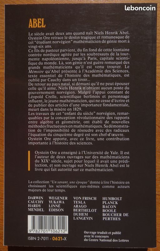 NEUF. Abel. Un mathématicien romantique - Ore (image 2)