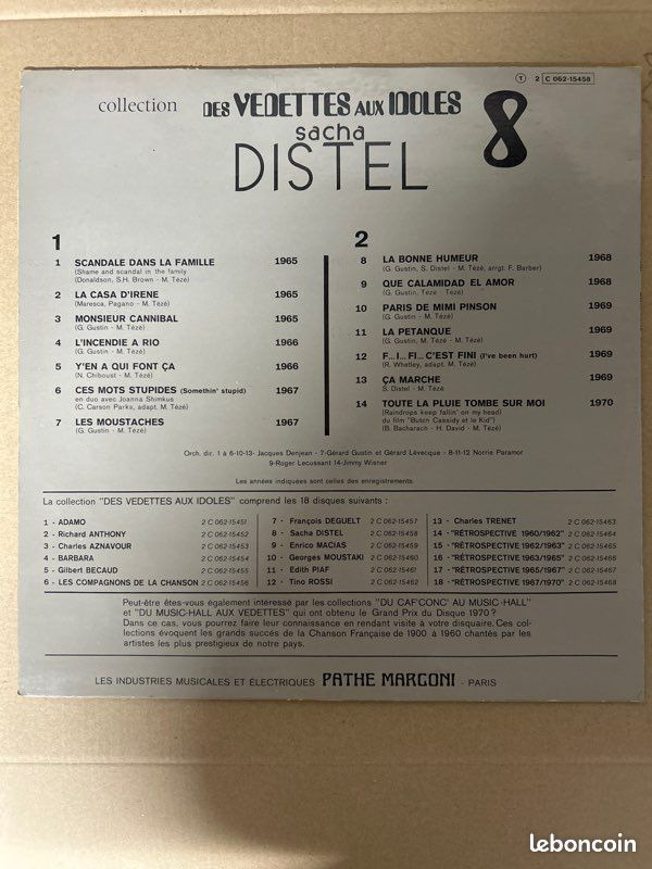 Vinyle Sacha Distel (image 2)