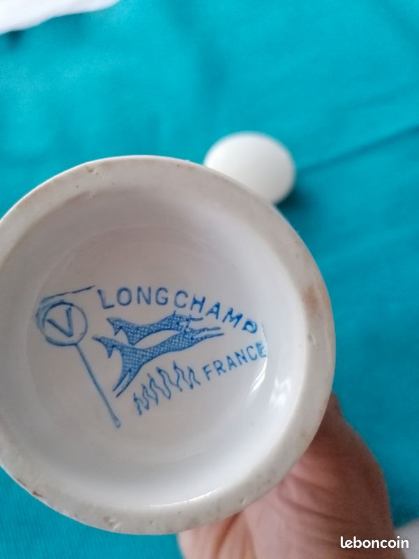 Rare ancien pot à moutarde POUPON, en faïence de LONGCHAMP avec couvercle (image 13)