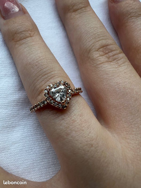 Bague Argent Massif 925 Rhodié Avec Pavé De Diamants CZ - Taille 50, Dolly-Bijoux - Neuf étiqueté