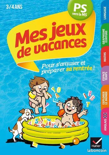 [Livre] Mes jeux de vacances 2021 PS vers la MS 3/4 ans: Avec un crayon gomme - Très bon état (image 1)
