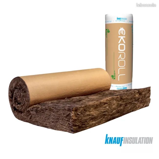 Rouleau de laine de verre Ekoroll comble 040 kraft, Ep.200mm, 5.4x1.2m KNAUF (image 1)