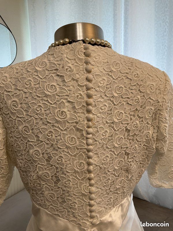 Robe de mariée vintage avec jupon et voile 38/42 (image 15)