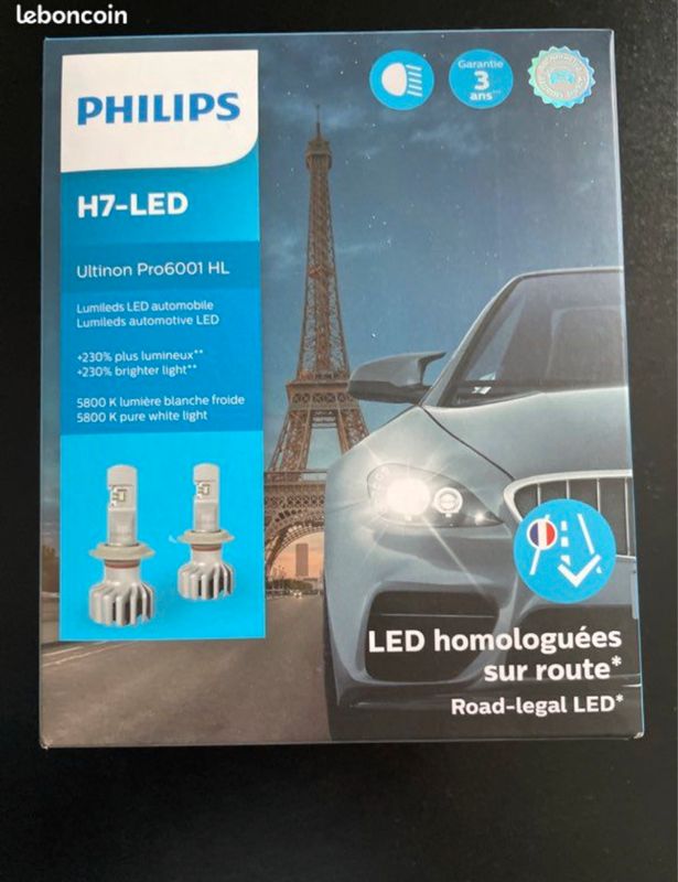 2 ampoules h7 led Philips homologué PRO6001HL neuf - Équipement auto