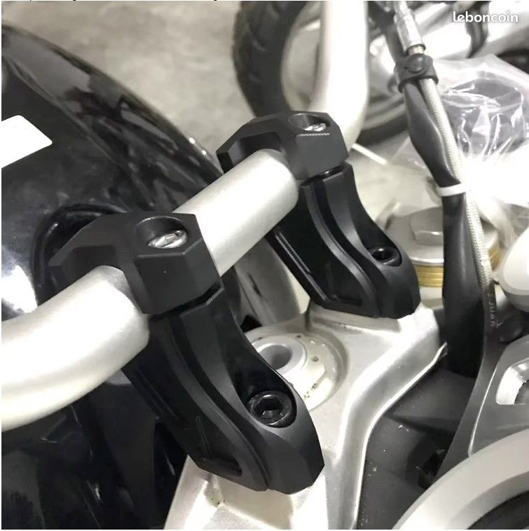 Rehausseurs de guidon "noir" de BMW r 1200 R nine T/ Pure / Scrambler / Urban gs (image 1)