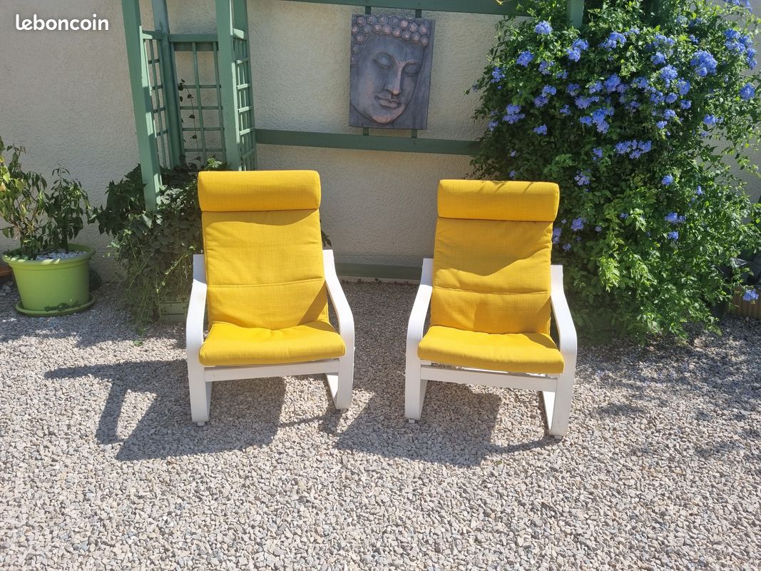 2 fauteuils IKEA Pohang avec coussins neufs (image 1)