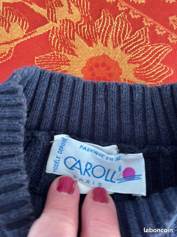 Petit Pulls CAROLL manche courtes bleu marine (image 3)