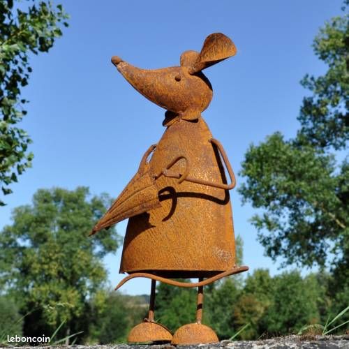 Grenouille, en métal rouillée, Hauteur 37cm