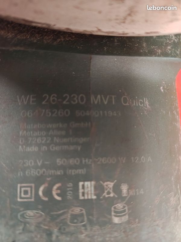 Meuleuse d'angle metabo 230 (image 3)