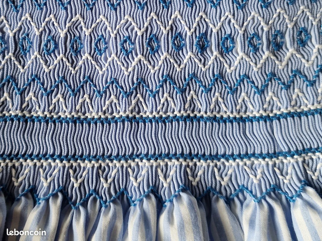 Robe bleue à smocks Feltman Bros, 12-24mois (image 5)