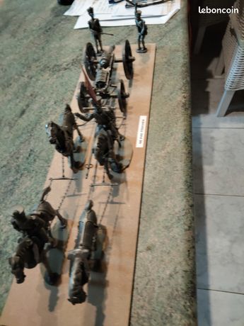 12 Soldats plats d'étain Diorama armée anglaise