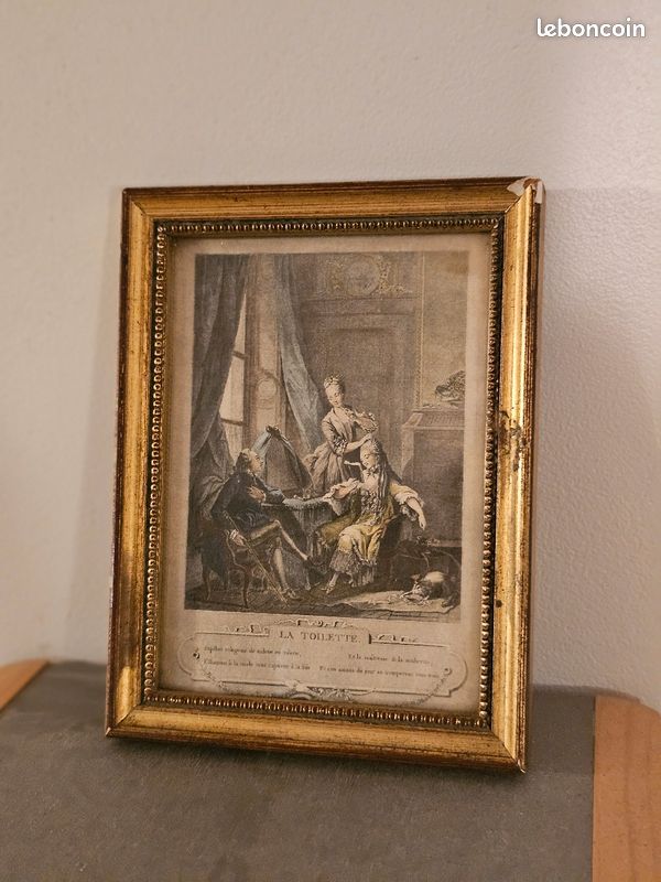 Gravure/Estampe 18e siècle – "La Toilette" (1774), d'après S. Freudeberg (image 1)