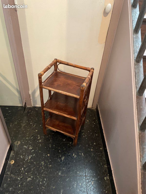 Petite console d’appoint bambou rotin (image 2)