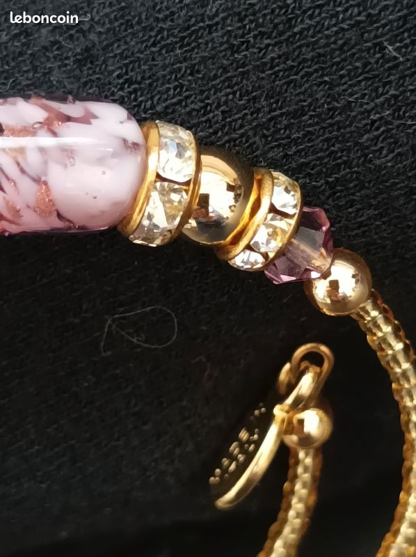 Bracelet Femme En Verre De Murano Fait Main - Multicolore Et Ajustable - Pièce Unique Artisanale