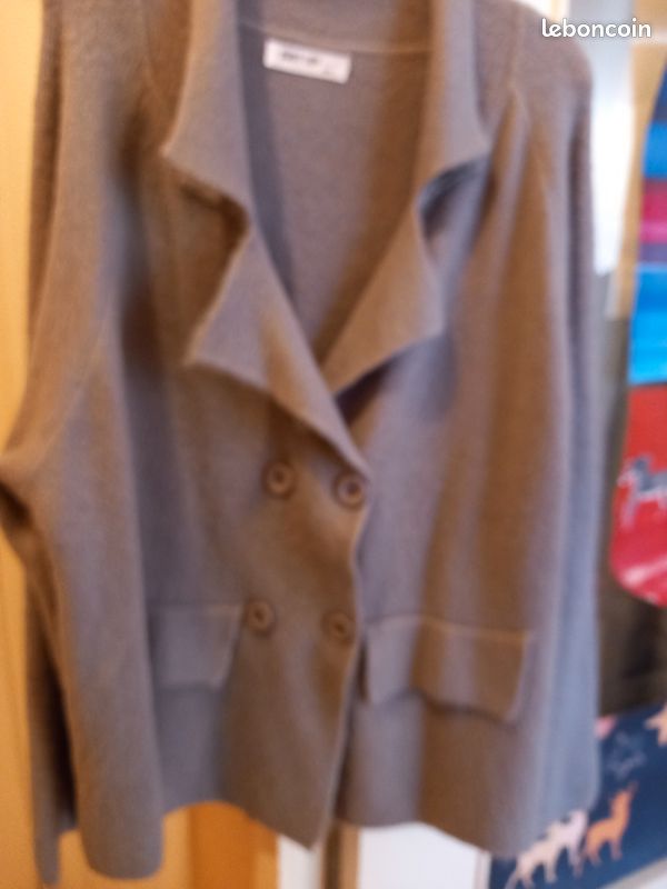 Veste grise très douce sans laine, neuve (image 1)