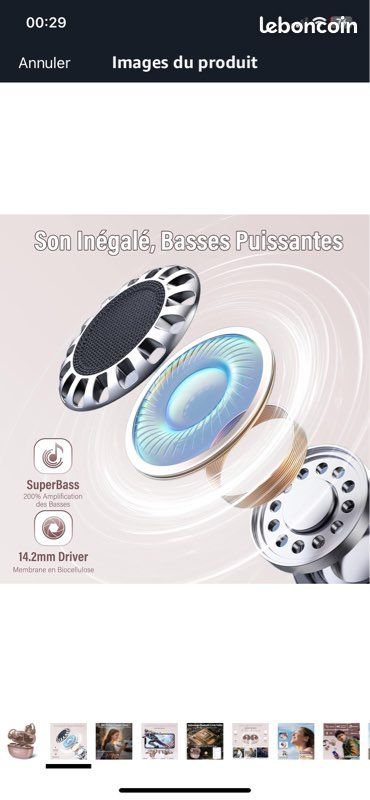 Écouteurs Clip Oreille Ouvert Bluetooth 5.4 - Léger, 48h Autonomie, étanche IPX7 (sport, Voyage, Bureau)