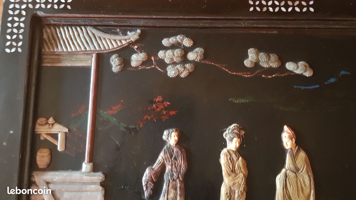 Table basse de style chinois (coromandel / laque de style Shanhai) – (1950-1980) (image 15)