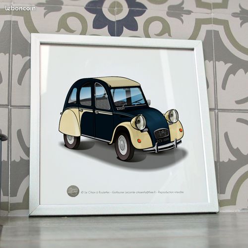 Poster 2cv Dolly 1986 Bleu et Jaune (image 1)
