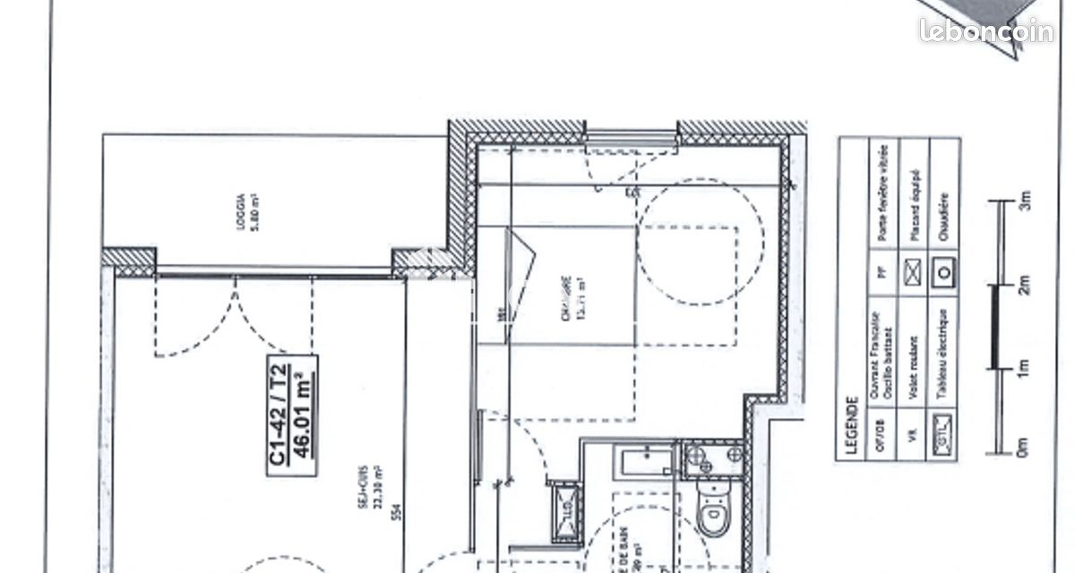 Appartement 2 pièces 46 m² · à Mons-en-Barœul · 46 m² · 654 €/mois