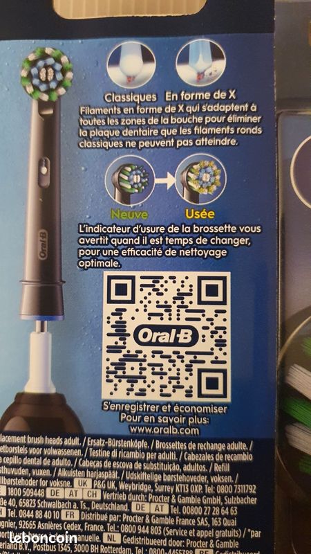 Lot De 4 Brossettes De Rechange Neuves Oral-B Pro Cross Action - Compatible Braun