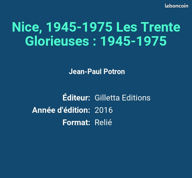 Nice, 1945-1975 Les Trente Glorieuses : 1945-1975 - Jean-Paul Potron (image 2)
