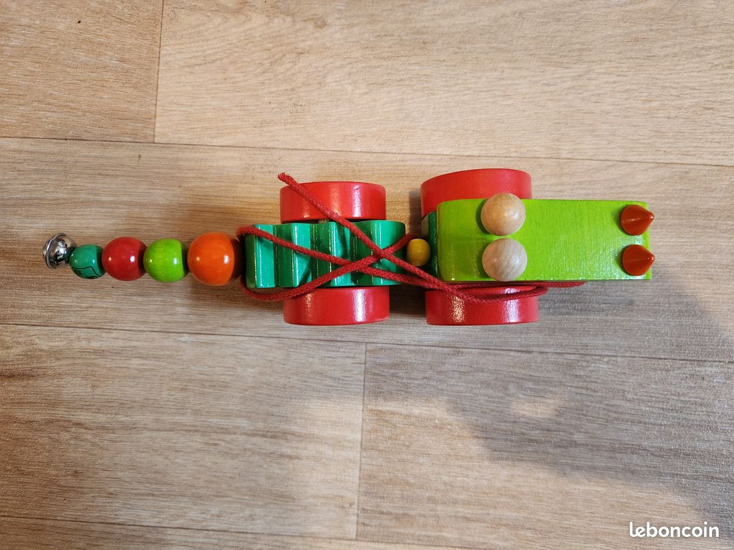 Crocodile roulette à tirer en bois (image 2)