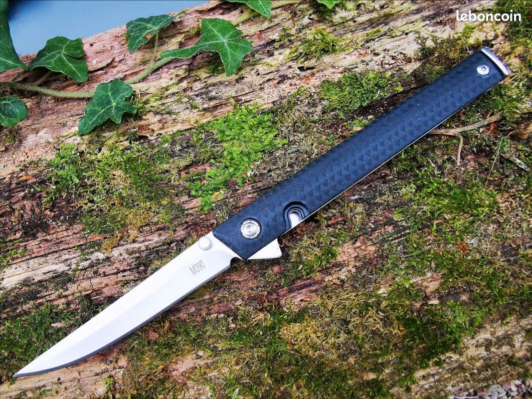 Couteau de collection chasse pêche carbone et acier liner lock (image 1)