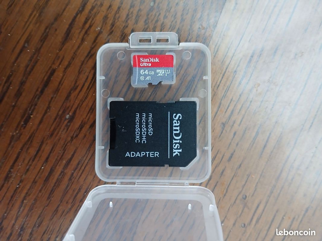 Micro SD-CARD SANDISK Ultra U1 C10 de 64Gb avec son adaptateur (image 1)