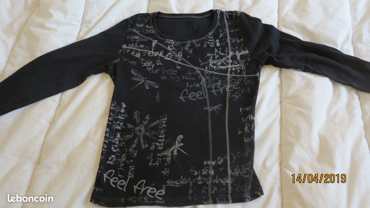 Tee shirt Desigual manches longues noir taille 36/38 (image 2)