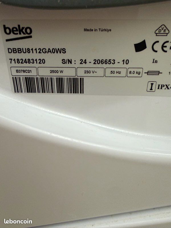 Sèche linge condensation beko (image 2)